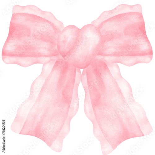 Pink Coquette ribbon bow aesthetic watercolor