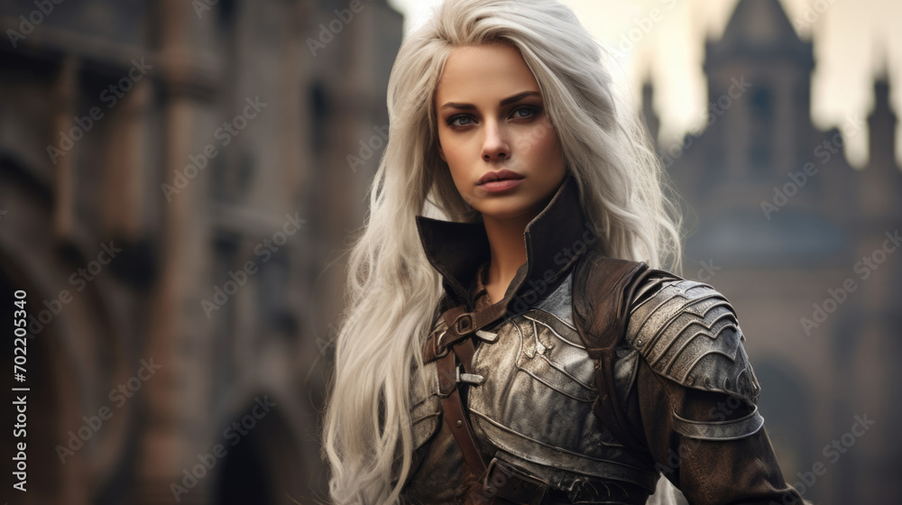 Illustration of fantasy character, ideal for novel book cover. White Woman armour Illustration of fantasy character, ideal for novel book cover. White Woman armour