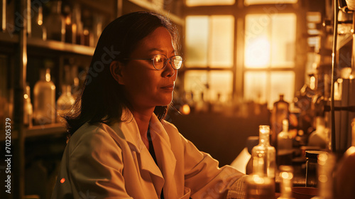 A Filipino Scientist Works in Her Basic Laboratory