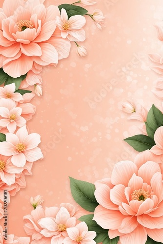Flower peach color wallpaper illustration © Marina