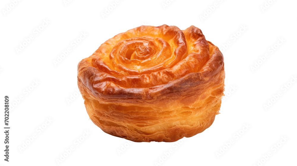 Fresh raw organic Kouign Amann bakery on white isolated on clear png background and transparent background. Bakery and pastry concept for cafe and restaurent, AI generative. 