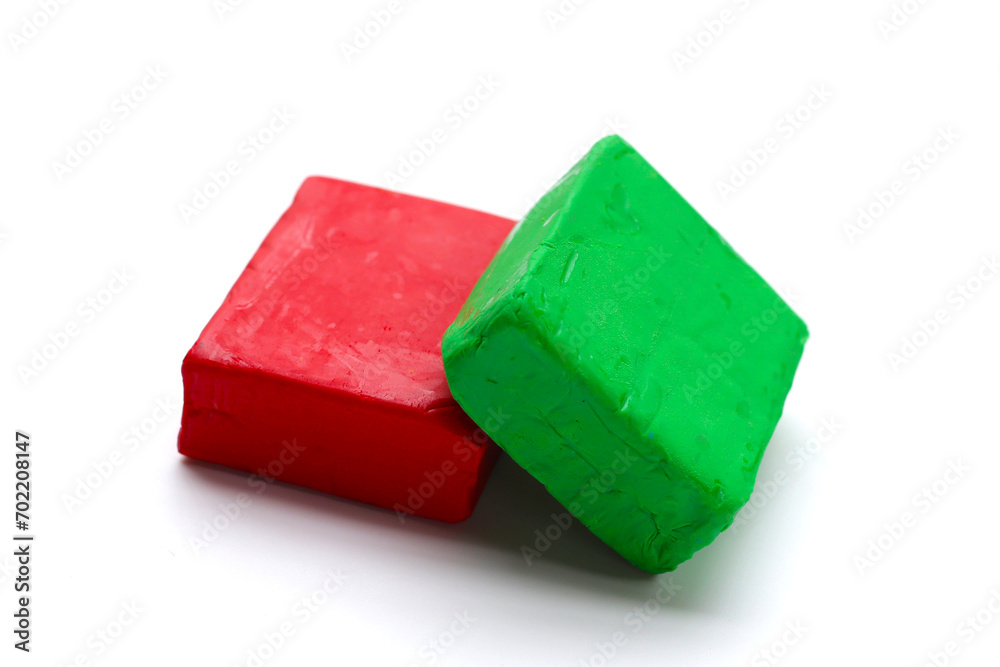 Colorful plasticine clay on white background. Colorful plasticine clay on white background.