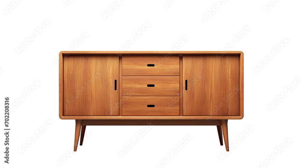 wooden cabinet Interior design concept furniture for living isolated on clear png background and transparent background, AI generative. wooden cabinet Interior design concept furniture for living isolated on clear png background and transparent background, AI generative.