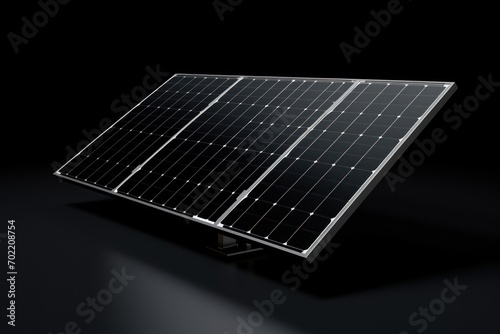 Clean and crisp visuals featuring isolated solar panels on a black background, ideal for conveying the idea of sustainable energy sources.
