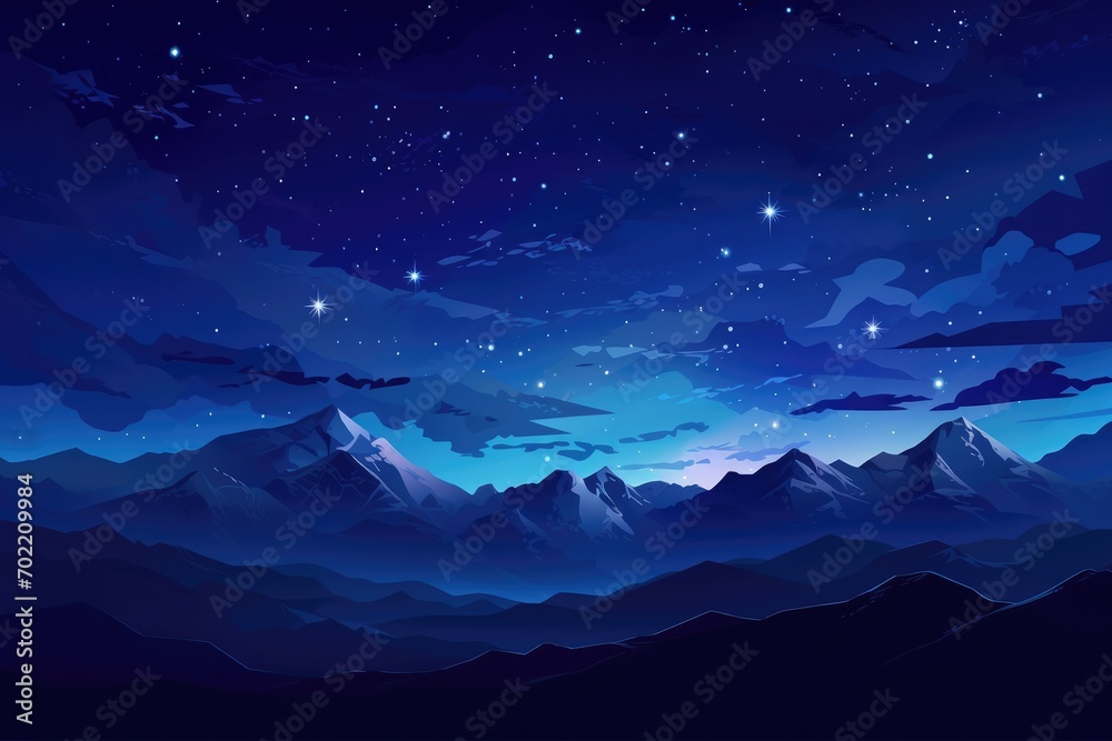 Obraz premium Magical nature wallpaper during summer night high in mountains. Generative Ai.