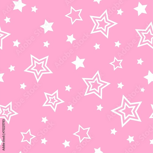 Striped pattern with a star. Pink texture Seamless vector stripes.  Fabric for wrapping wallpaper. Textile sample. Abstract geometric background. bright pink simple design  vector