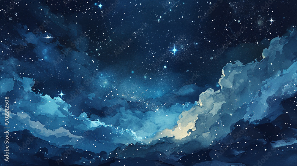 star vector dark blue space background with constellations and clouds ...