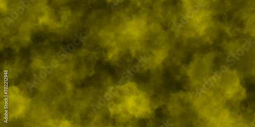 Lemon Fog or smoke color isolated background for effect,Abstract image of Smoke or fog with golden lighting effect in black background.Yellow steam on a black background.
