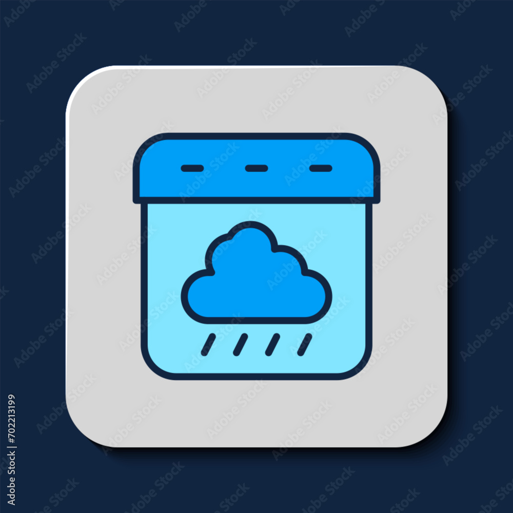 Filled outline Calendar autumn icon isolated on blue background. Event reminder symbol. Vector Filled outline Calendar autumn icon isolated on blue background. Event reminder symbol. Vector