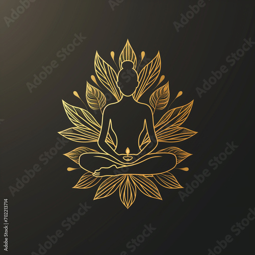 yoga logo with a gold color theme