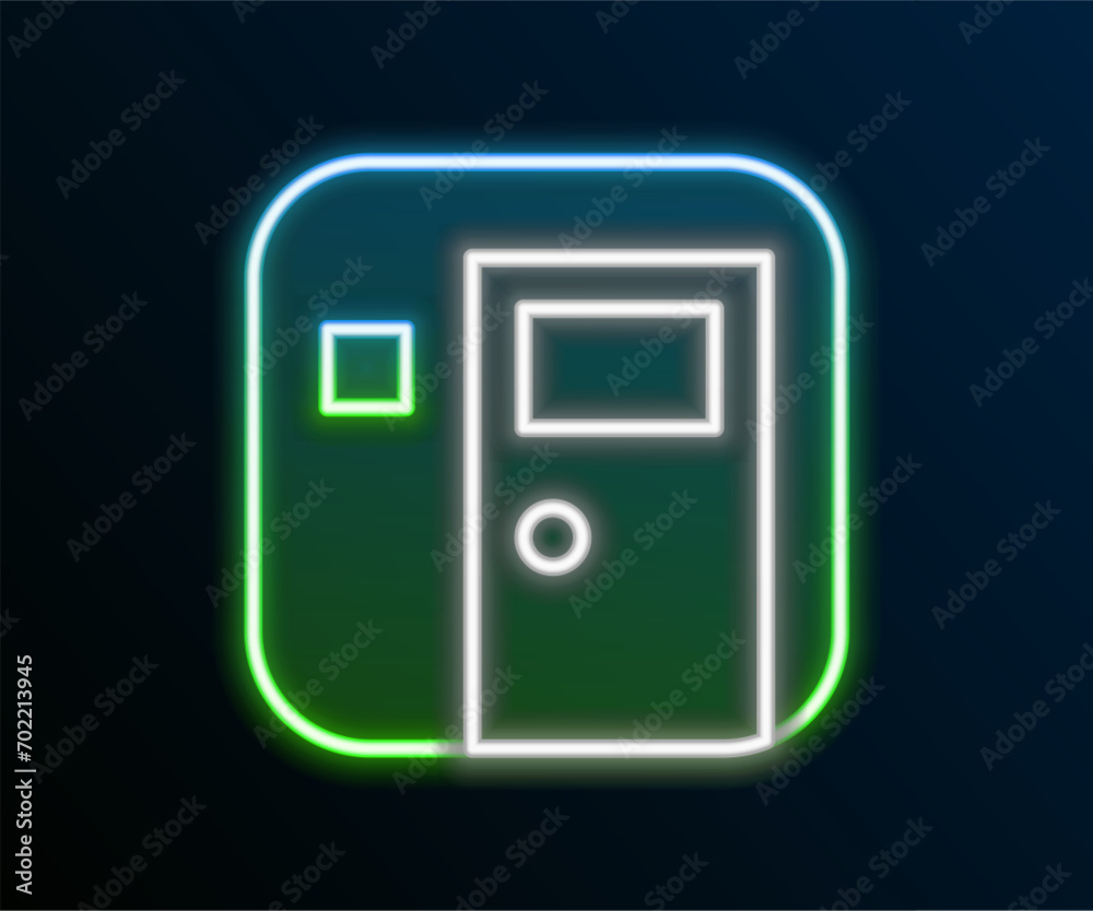 Glowing neon line School classroom icon isolated on black background. Back to school concept. Colorful outline concept. Vector Glowing neon line School classroom icon isolated on black background. Back to school concept. Colorful outline concept. Vector