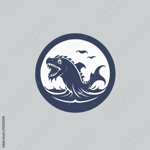 Sea Monster Logo Design EPS format Very Cool