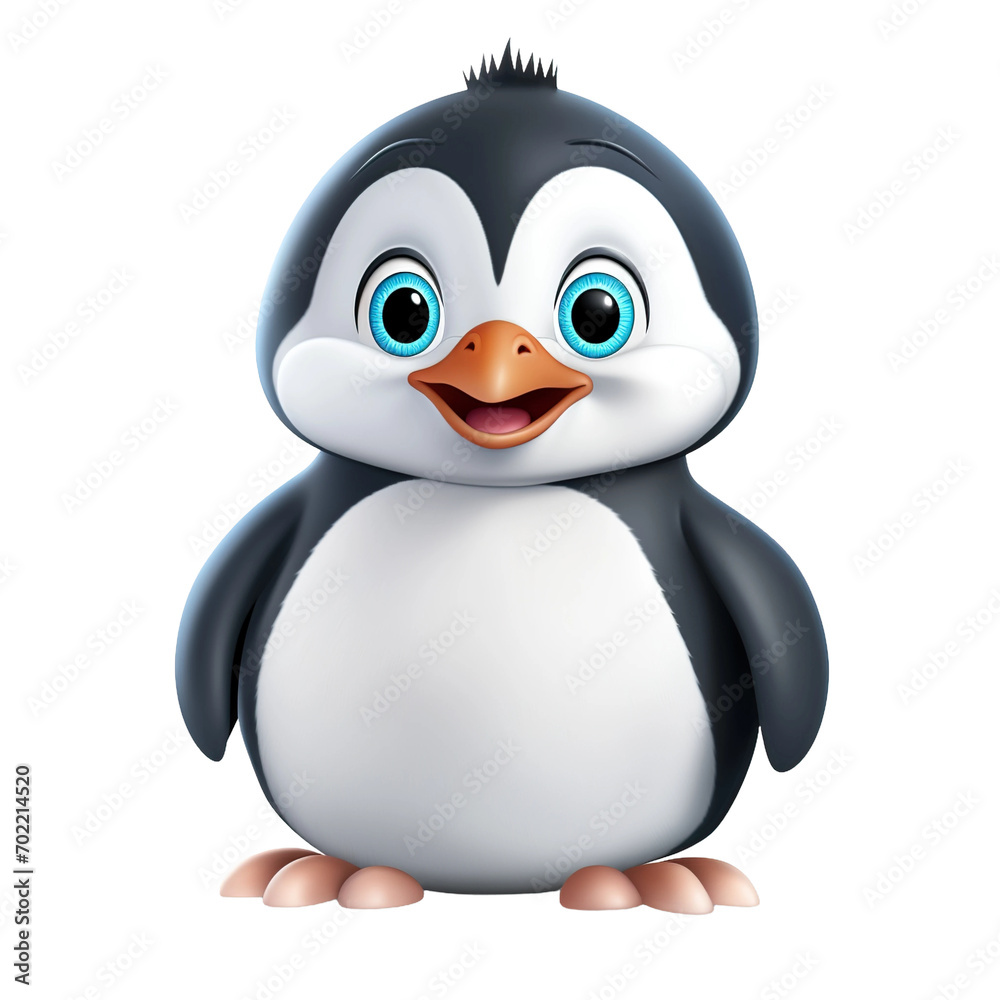 Obraz premium 3d penguin in a hat