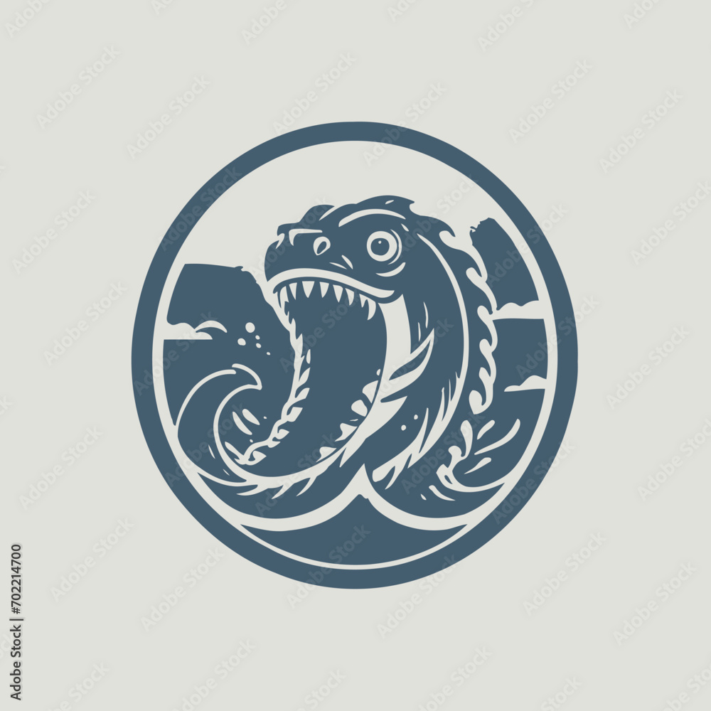 Sea Monster Logo Design EPS format Very Cool Sea Monster Logo Design EPS format Very Cool