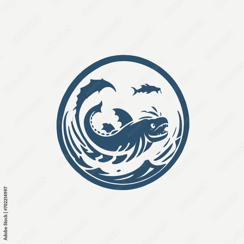 Sea Monster Logo Design EPS format Very Cool Sea Monster Logo Design EPS format Very Cool