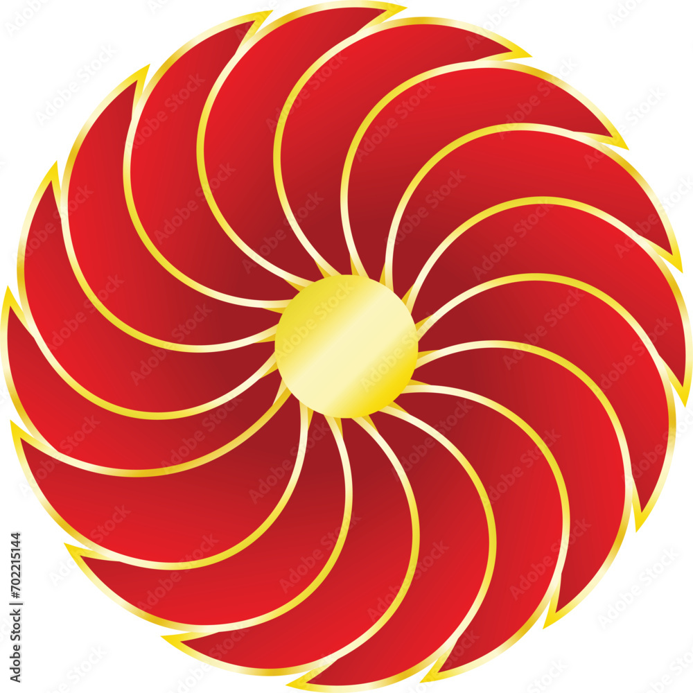 Flower Vector Chinese Year Celebration Element Red Gold Flower Vector Chinese Year Celebration Element Red Gold