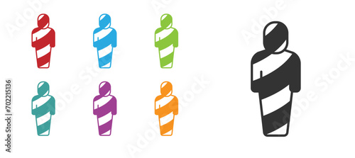 Black Egypt mummy icon isolated on white background. Set icons colorful. Vector