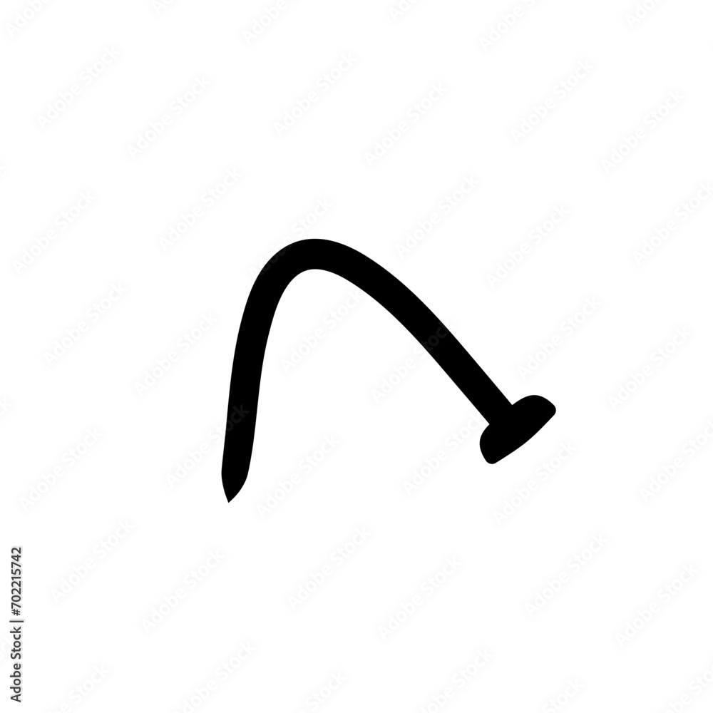 Vector Bent Nail Silhouette Vector Bent Nail Silhouette