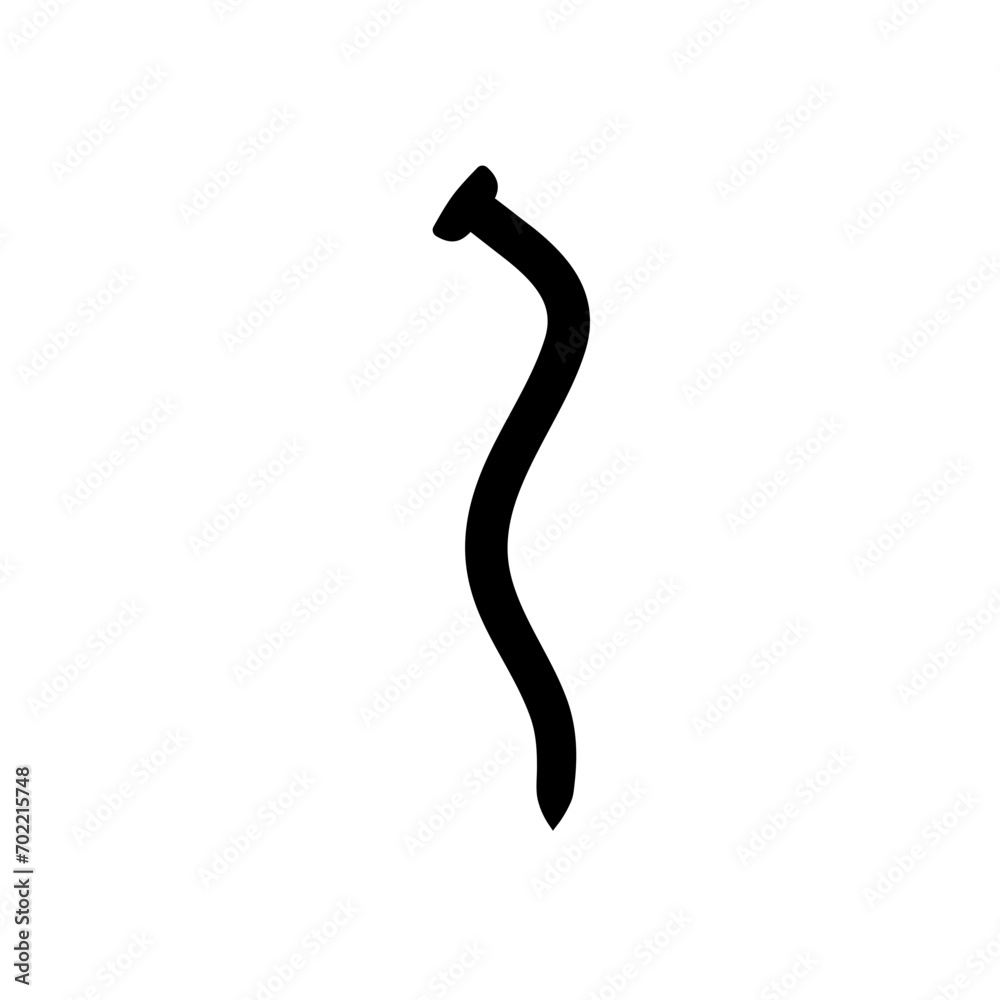 Vector Bent Nail Silhouette Vector Bent Nail Silhouette