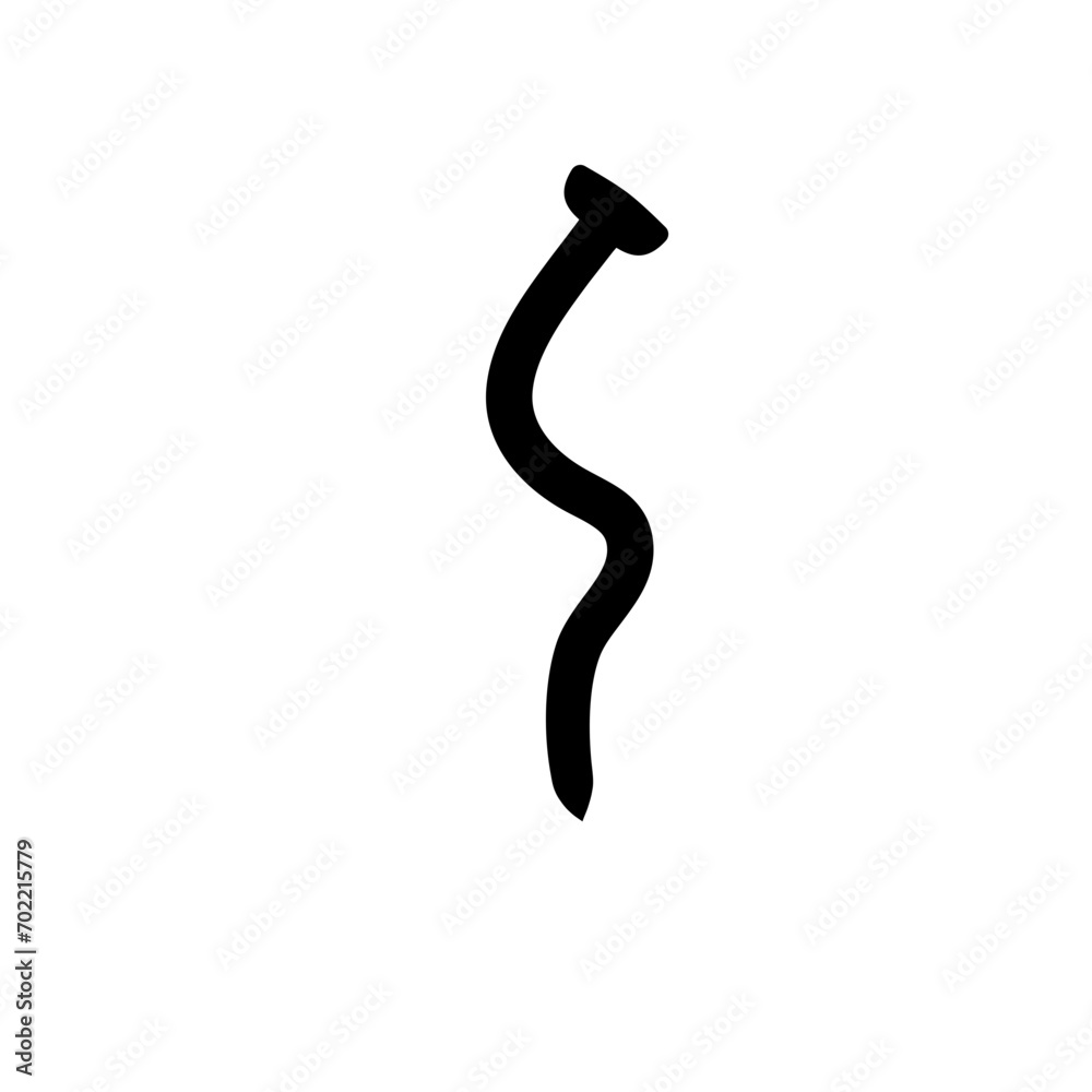 Vector Bent Nail Silhouette Vector Bent Nail Silhouette