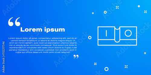 White line Electric light switch icon isolated on blue background. On and Off icon. Dimmer light switch sign. Concept of energy saving.  Vector