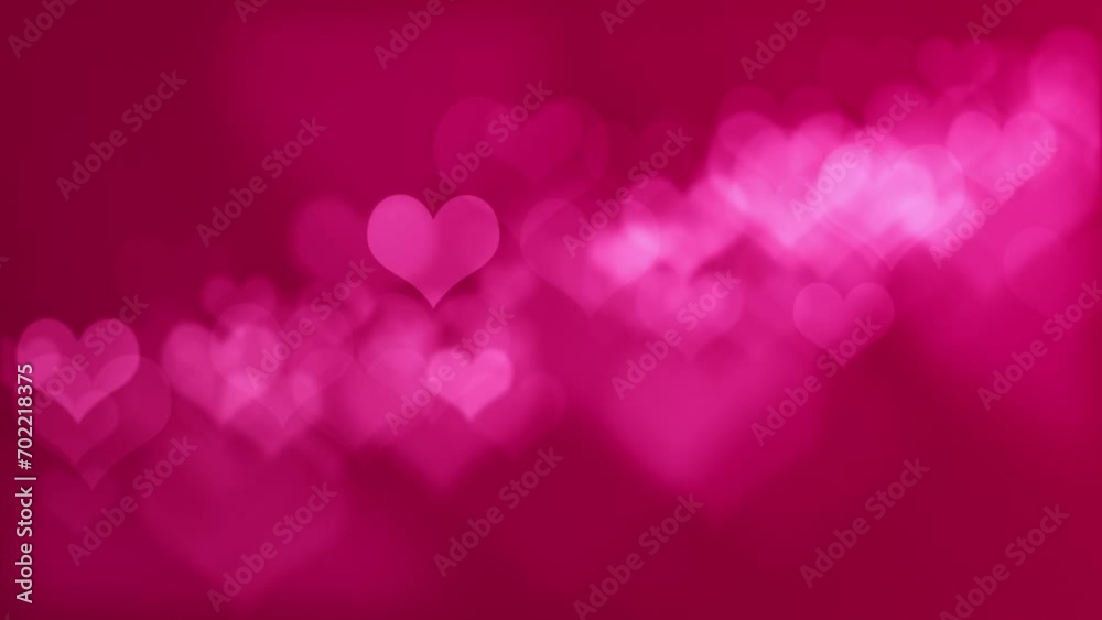 Defocused pink bokeh hearts on dark red gradient background. This abstract romantic Valentine's Day animation is full HD and a seamless loop. Defocused pink bokeh hearts on dark red gradient background. This abstract romantic Valentine's Day animation is full HD and a seamless loop.