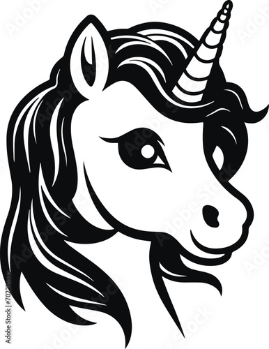 Cute unicorn vector, Little unicorn, Baby unicorn vector illustration