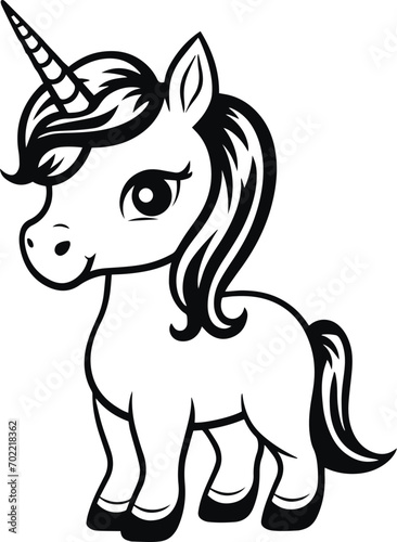 Cute unicorn vector, Little unicorn, Baby unicorn vector illustration