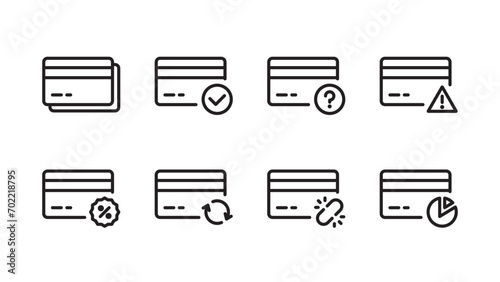 Icon set of credit card