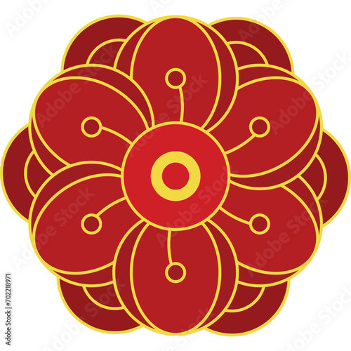 Red vector Chinese flower element illustration
