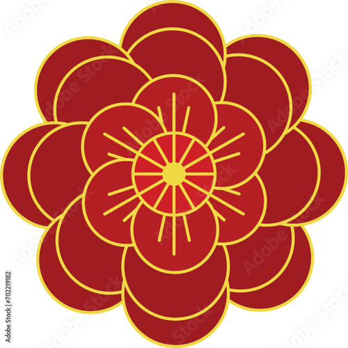 Red vector Chinese flower element illustration
