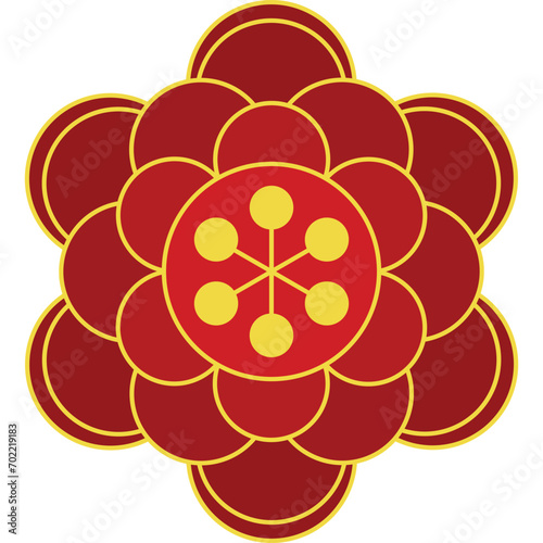 Red vector Chinese flower element illustration