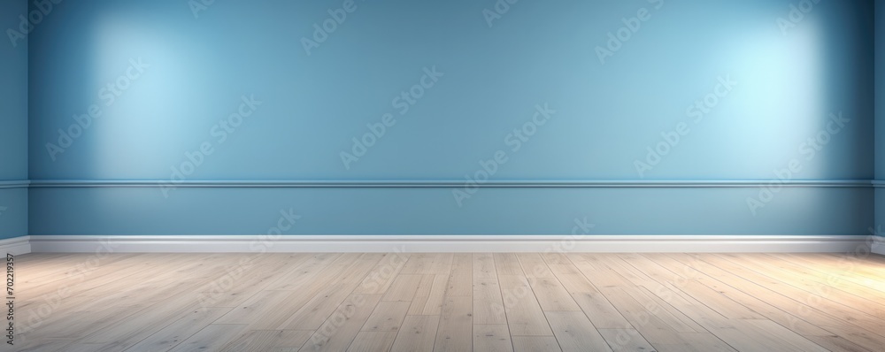 Empty new flat with fresh painted colorful wall in an empty room, panorama banner. Generative Ai. Empty new flat with fresh painted colorful wall in an empty room, panorama banner. Generative Ai.
