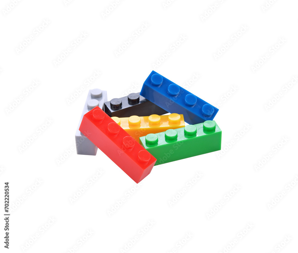 Fototapeta premium Plastic toy blocks transparent png