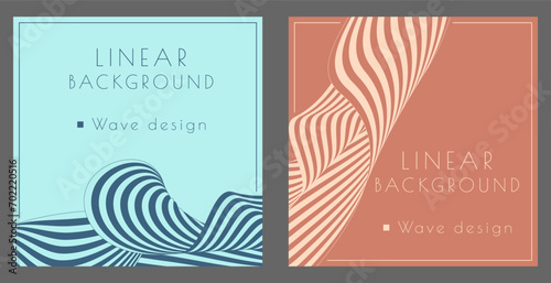 Background of wavy lines. Abstract design. Interior template, banners, posters, flyers. The idea of packaging goods, prints and creativity