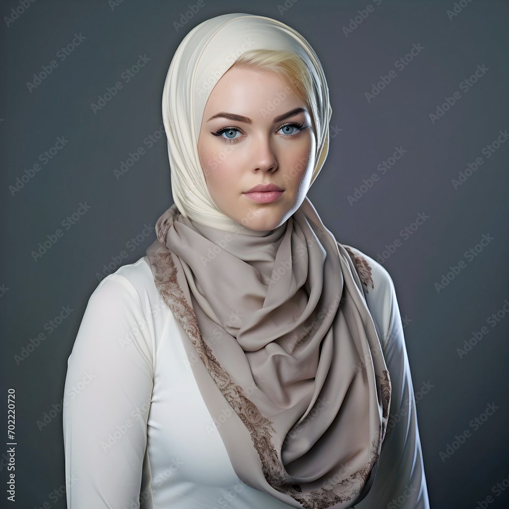 portrait of a woman with head scarf, ai generated. portrait of a woman with head scarf, ai generated.