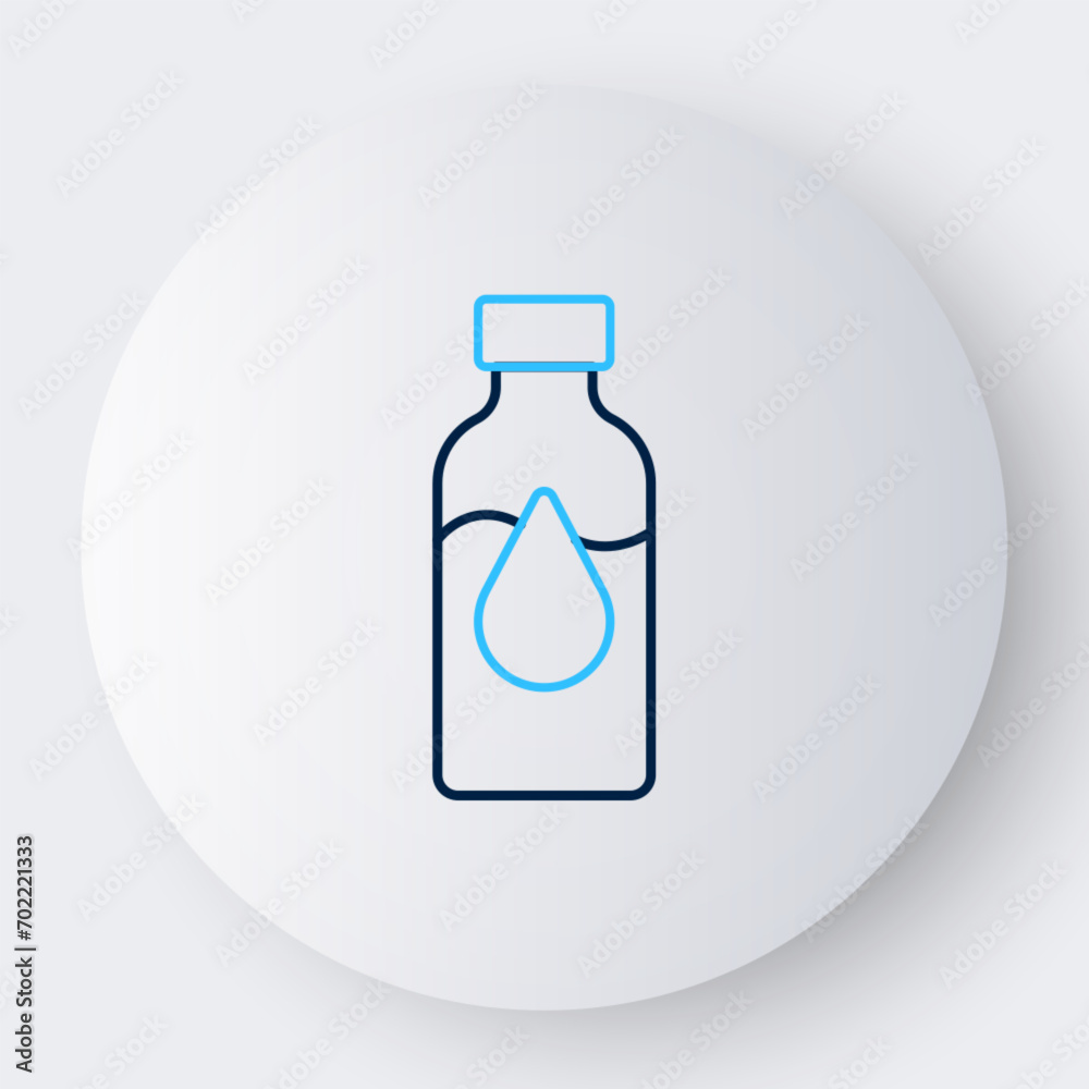 Line Oil petrol test tube icon isolated on white background. Cmemistry flask and falling drop. Colorful outline concept. Vector Line Oil petrol test tube icon isolated on white background. Cmemistry flask and falling drop. Colorful outline concept. Vector