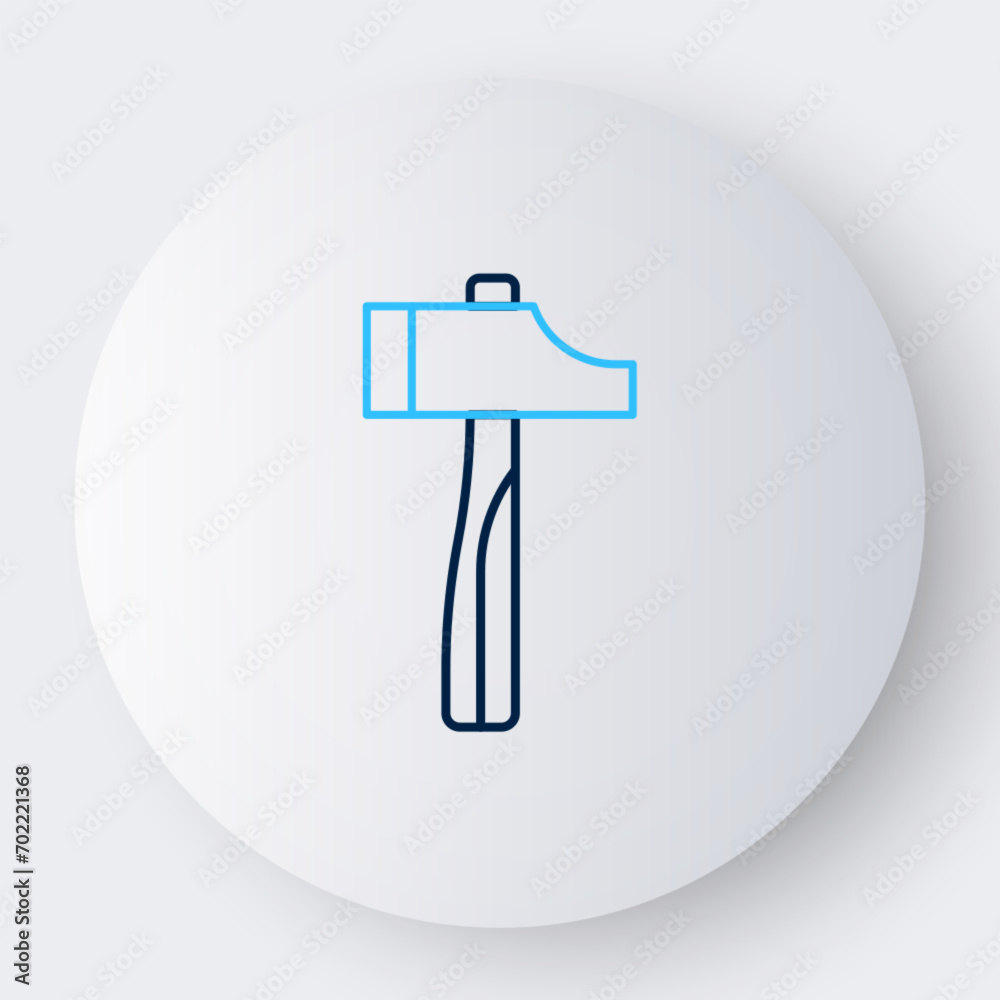 Line Hammer icon isolated on white background. Tool for repair. Colorful outline concept. Vector Line Hammer icon isolated on white background. Tool for repair. Colorful outline concept. Vector