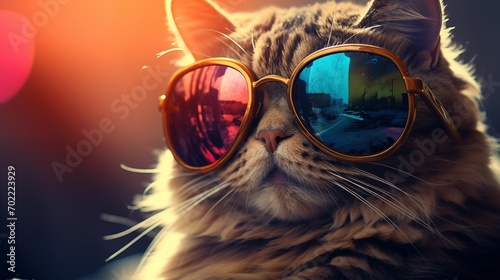 Cat Wearing Colored Sunglasses © Alan