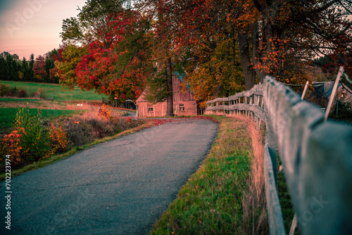 Dorf Straße im Abendrot photo