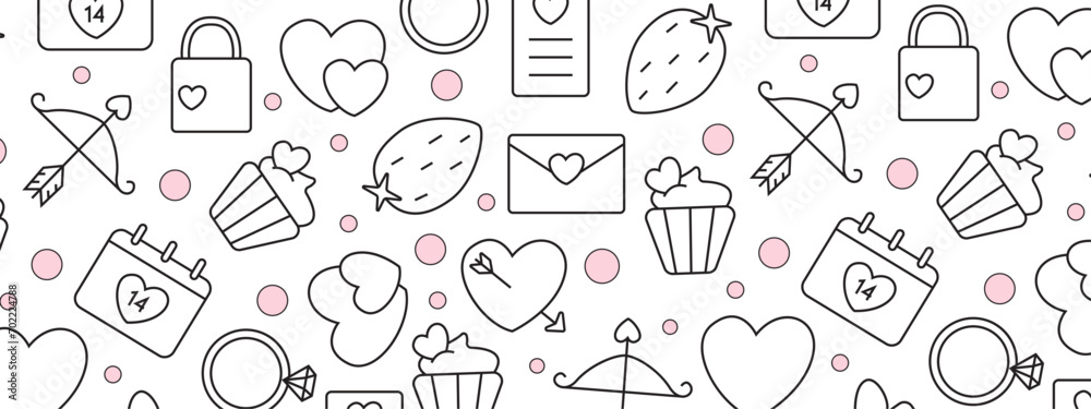 Valentine's Day. Vector seamless pattern Valentine's Day. Vector seamless pattern