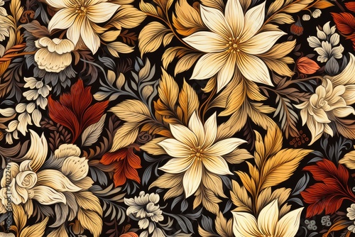Beautiful floral pattern background. Flower. Earth Tones Color Palette. Backdrop. Wallpaper