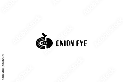 Template logo design solution with onion and eye simple image