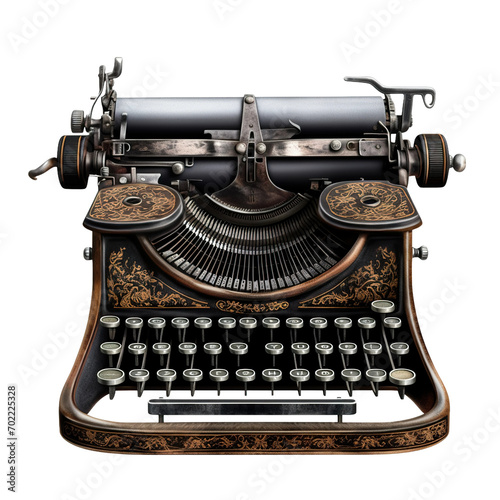 vintage typewriter isolated on white