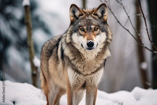 a wolf on the snow © Baechi Stock