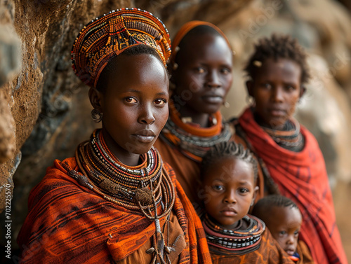 a Maasai in traditional clothing from Kenya, ai generated