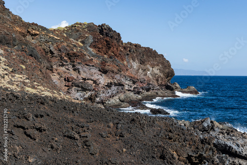 Obraz na płótnie Punto de los Picos, a rocky outcrop at Malpais de Guimar badlands, Puertito de Guimar, Tenerife, Spain w salonie