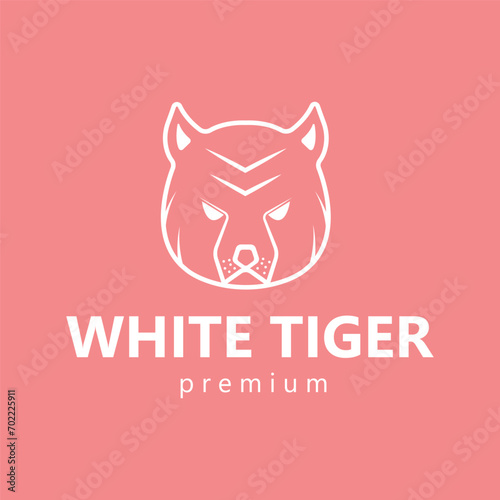 simple concept tiger head logo design for companies and businesses