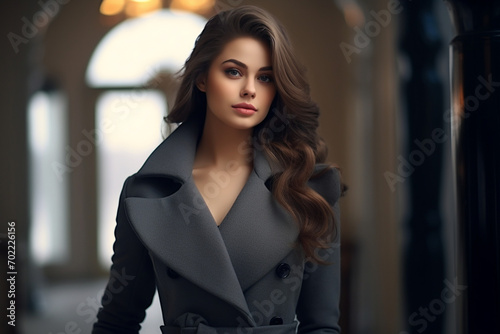 Beautiful woman charm elegant lifestyle coat style