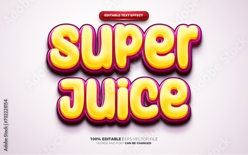 Super fresh grape juice 3d logo template editable text effect style
